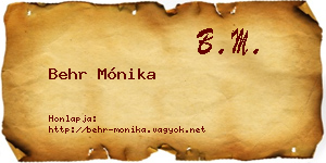 Behr Mónika névjegykártya
